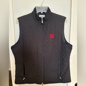 Ashworth Black Quilted Vest with Red Logo